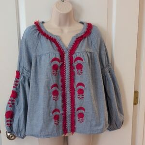 crown & ivy Embroidered Blouse